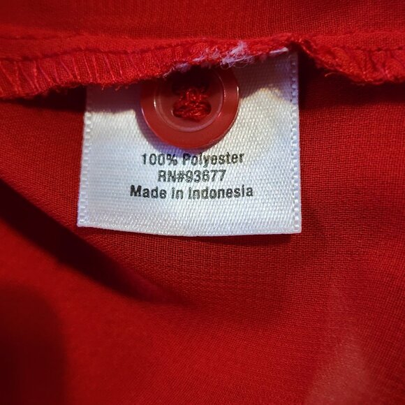 A.N.A Red Sheer Long Sleeve Blouse Size Large Button Front Casual Lightweight - Picture 7 of 8